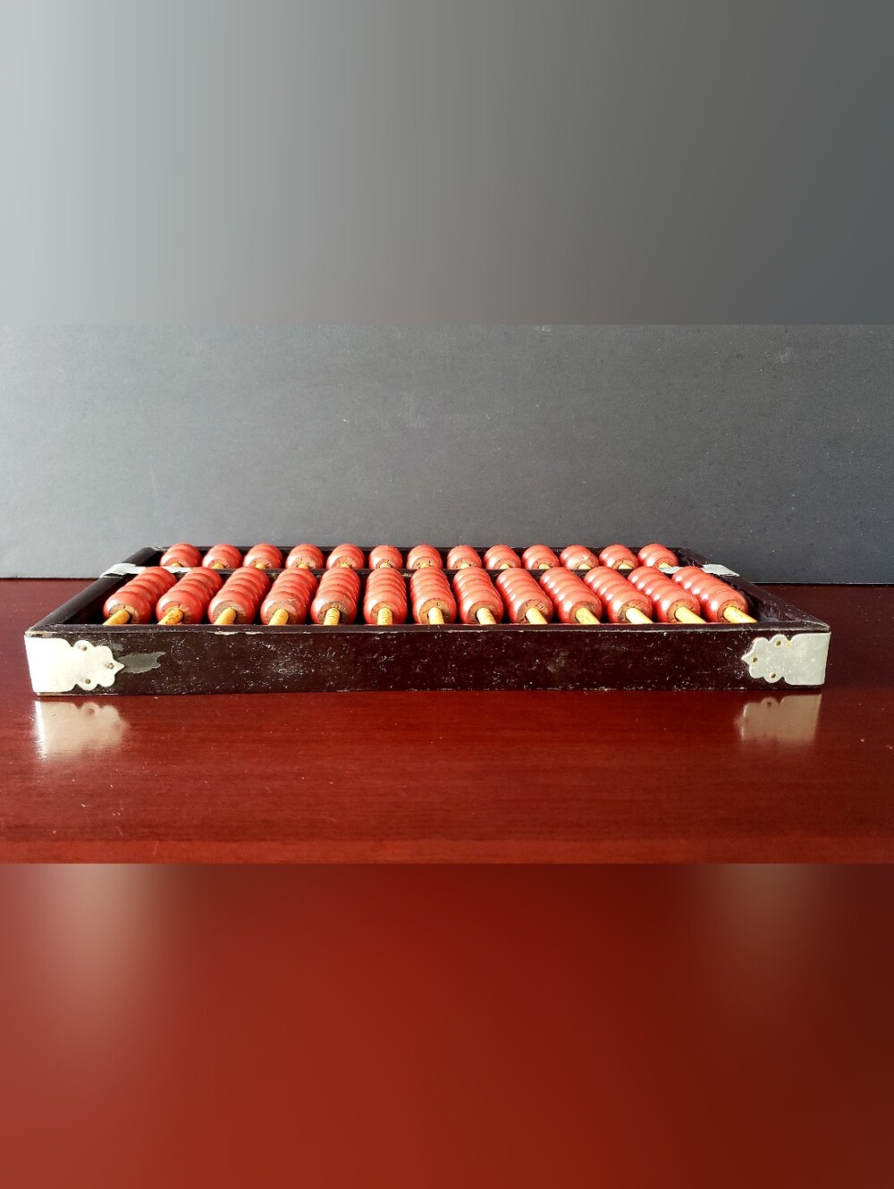 Vintage Wooden Abacus with Red Beads - Picture 3 of 5